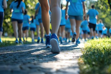 Community walk for world diabetes day park event daytime ground level