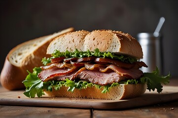 Crispy Beef Bacon Sarnie with Lettuce