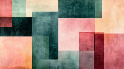 Abstract geometric composition featuring overlapping squares and rectangles with texture