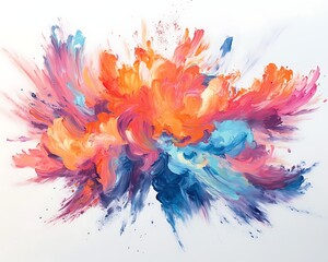 Dynamic powder explosion with swirling colors