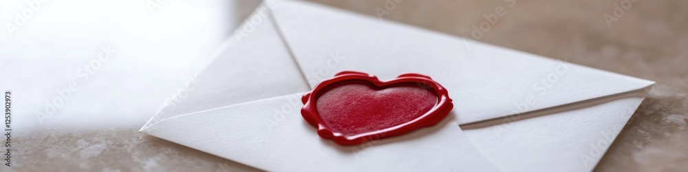 Poster a red wax seal sits atop a white envelope, perfect for formal correspondence or decorative display