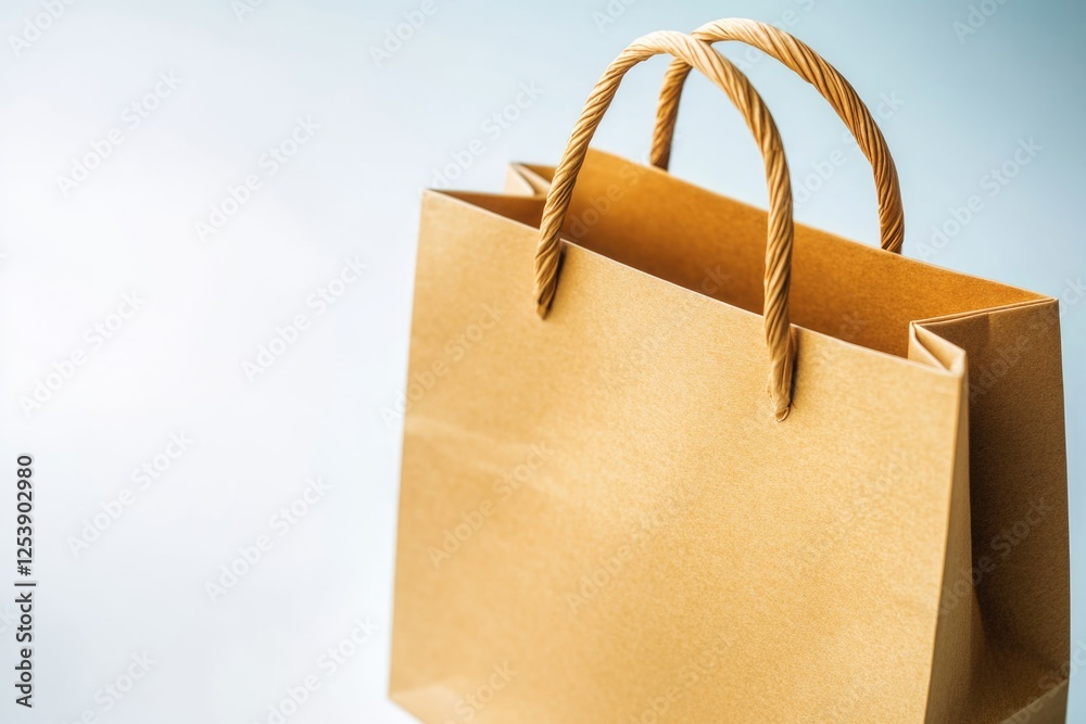 Poster A brown paper bag sits on a table with a simple and rustic design