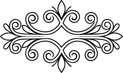 Ornate Flourish Design Element Swirls, Leaves, and Scrolls