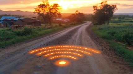 Connecting Rural Communities: Wireless Internet Access in the Countryside at Sunset