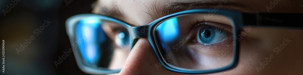Aufkleber a close-up shot of a person with glasses, no additional context