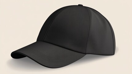 Fototapeta premium Black Baseball Cap Mockup, Studio Shot, Plain Background, Apparel Design