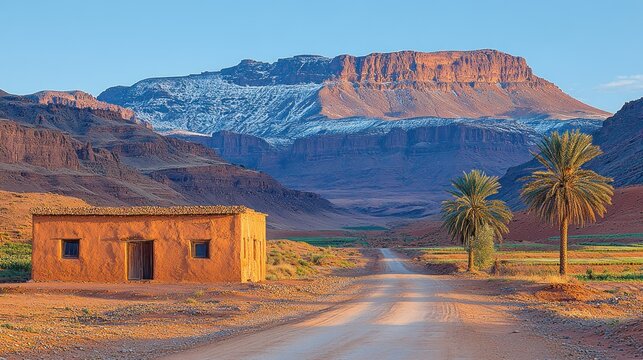 Majestic Moroccan Mountain Landscape: A Serene Desert Oasis