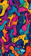 Playful doodle-style holi background with powder bursts