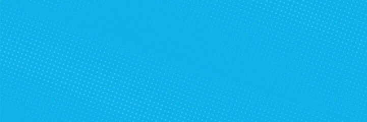 Halftone dots on blue background. Comic pop art style blank layout. Template design for comic book, presentation, sale or web banner. Vector illustration