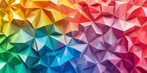 Obraz premium Polygonal holi powder burst with 3D shapes