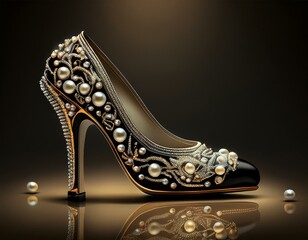 Obraz premium Schwarzer Damenschuh