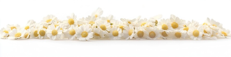 Obraz premium A collection of white flowers arranged on a clean white surface