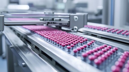 Medication handling in pharmaceutical packaging production factory