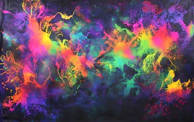 Neon hologram holi powder explosion for banners