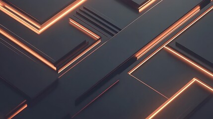 Obraz premium Abstract orange lines dark background