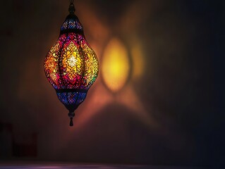 Obraz premium AvibrantEidlanternhanginginadarkroom,castingdelicateshadowsandilluminatingtheatmosphere