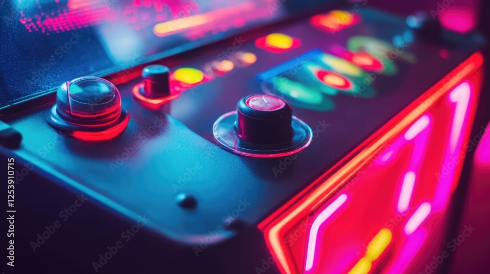 Poster A close-up shot of a video game console, suitable for use in technology-related contexts