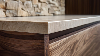 Layered walnut and sandstone textures blending smoothly in high-definition clarity