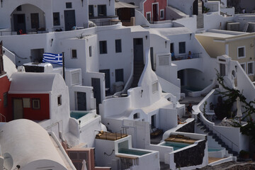Greek santorini island in greece, oia port and old port
