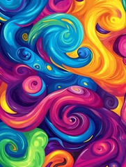 Psychedelic swirl design for holi festival banner