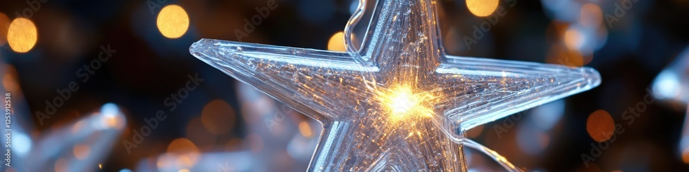 Poster a close-up shot of a star shining bright with lights in the background, suitable for use in astronom