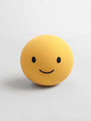 Fototapeta premium Smiley yellow ball with a happy face, perfect for playful and cute designs