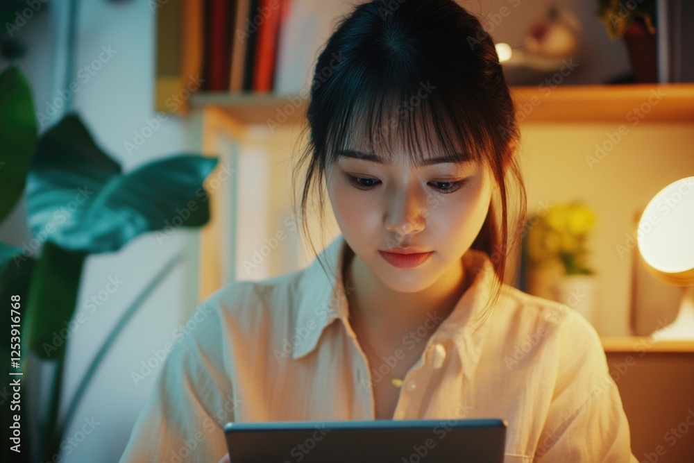 Poster a person sitting in front of a laptop computer