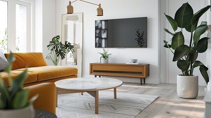 Fototapeta premium A modern Scandinavian living room