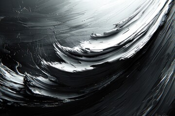 A large sweeping brushstroke dominates the canvas with rich textures and diffused lighting enhancing the paint's edges