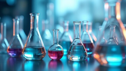 Laboratory Equipment in Laboratory - Scientific Glassware for Chemical Background