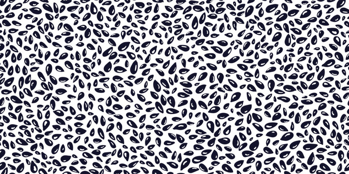 Black sesame. Art pattern. Vector repeat backdrop