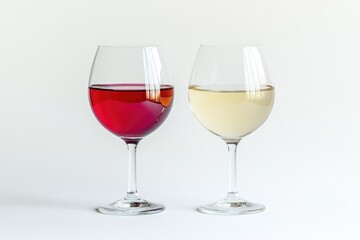 Two wine glasses sit adjacent on a surface, awaiting use or serving