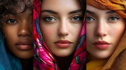 Obraz premium Strong women from different cultures celebrating equality