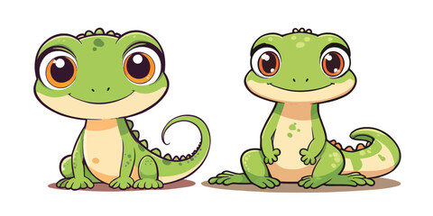 Cute Baby Dragons Cartoon Vector Icon Illustration stickers