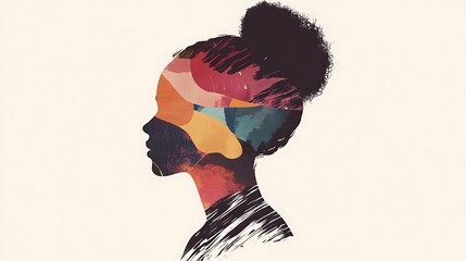 Silhouette with multiple ethnicities for racial equality