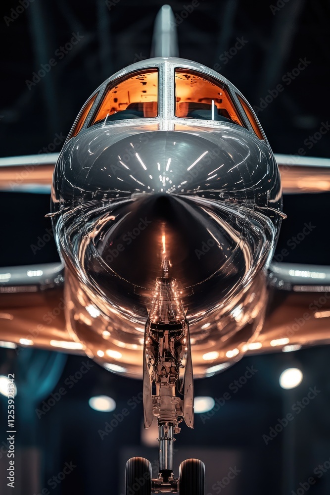 Aufkleber a close-up view of an airplane's nose showing details and features