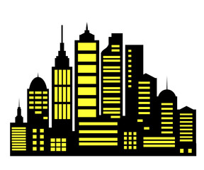 Fototapeta premium Modern urban skyline silhouette illustration