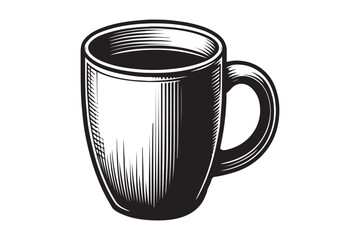 Mug coloring page outline silhouette