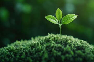 Naklejka premium new plant growing in moss