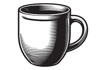 Mug coloring page outline silhouette