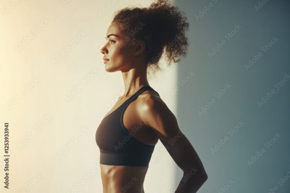 Poster Fitness transformation silhouette demonstrating progress after consistent workouts and dedication to health. Generative AI