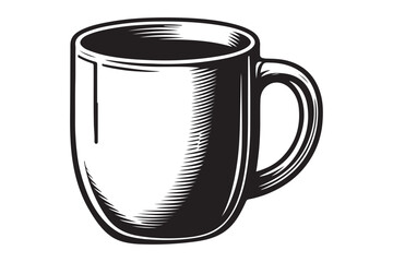 Mug coloring page outline silhouette