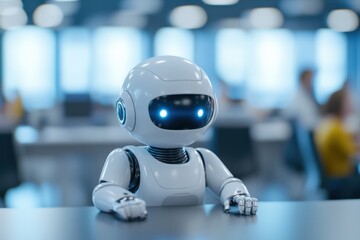 Obraz premium robot at desk in Office