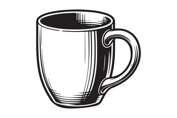 Mug coloring page outline silhouette