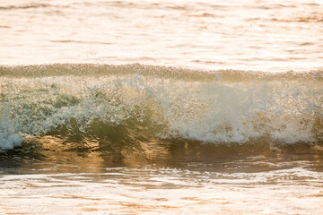 wave ocean surf sunset golden hour sunrise orange
