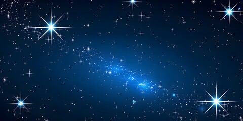 Fototapeta premium Celestial Dance: Shimmering stars and cosmic dust illuminate a breathtaking night sky, creating a magical and ethereal scene. 