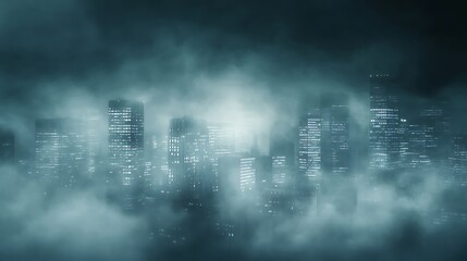 Fog Shrouded City Streets with Gentle Streetlight Illumination