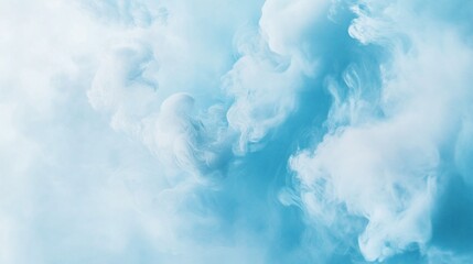 Ethereal blue cloud with soft swirls creates a gentle, abstract and dreamy background effect