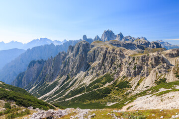 View of the Cadini di Misurina dolomites