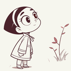 Minimalistic portrait of a girl conveys the depth of feelings and a premonition of miracles
